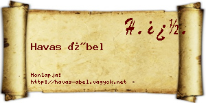 Havas Ábel névjegykártya